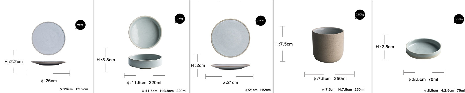 Nordic Style Porcelain Dinnerware Set – Flat Plates, Bowls & Sauce Plates with Sesame Glaze - Odyssey