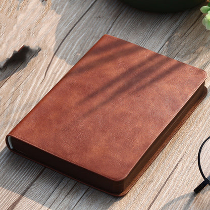 Portable Mini A6 Notebook with Pen – Imitation Leather Cover & Wire Binding