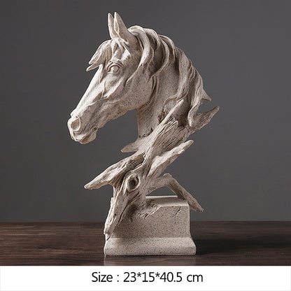Resin simple modern horse head living room crafts
