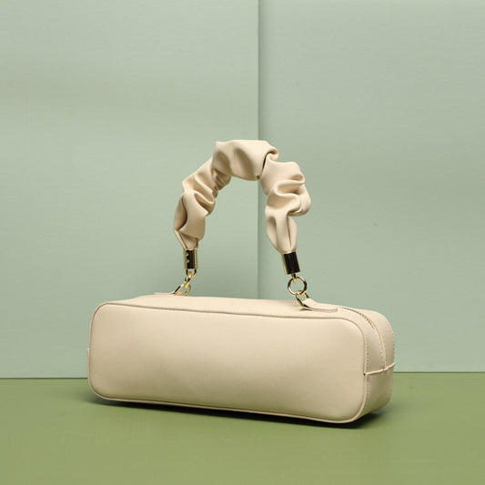 Lace Fold Hand Bag – Cylindrical Matte Finish with Hard Handle