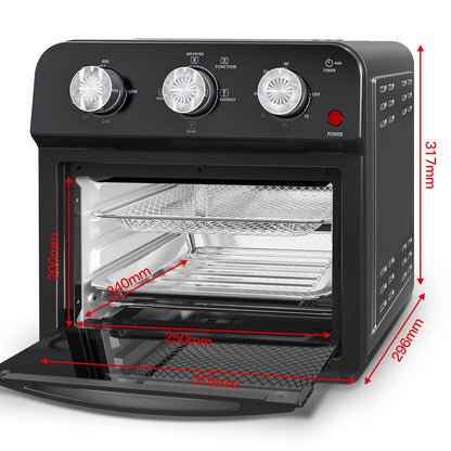 12.5 Qt Air Fryer With Advanced Multi-Function Cooking Grill, Air Fry, Defrost, Bake, Presets For French Fries, Pizza, Chicken, Fish, And Toast, Dual Knob Control