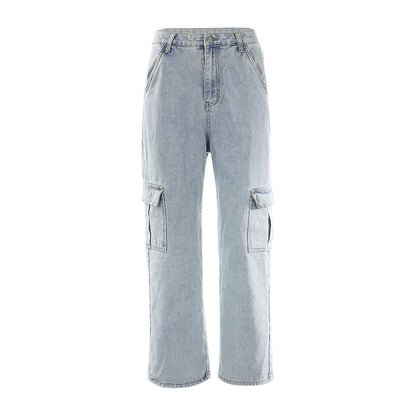 High Waist Wide-Leg Denim Trousers – Casual & Comfortable Fit