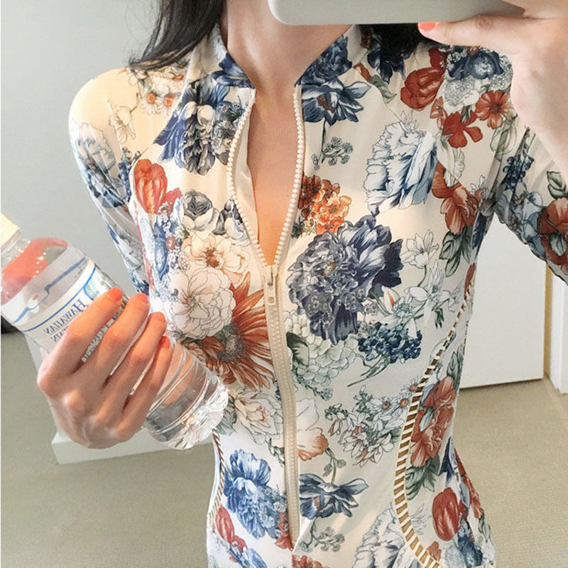 New Floral One-Piece Swimsuit – Conservative, Sexy & Slimming