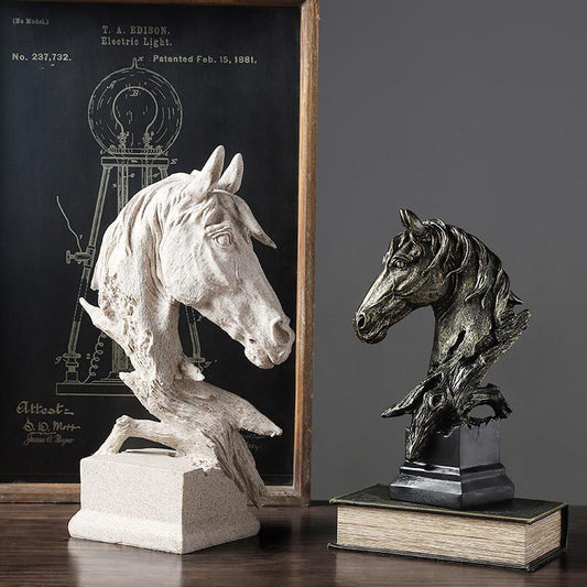 Resin simple modern horse head living room crafts
