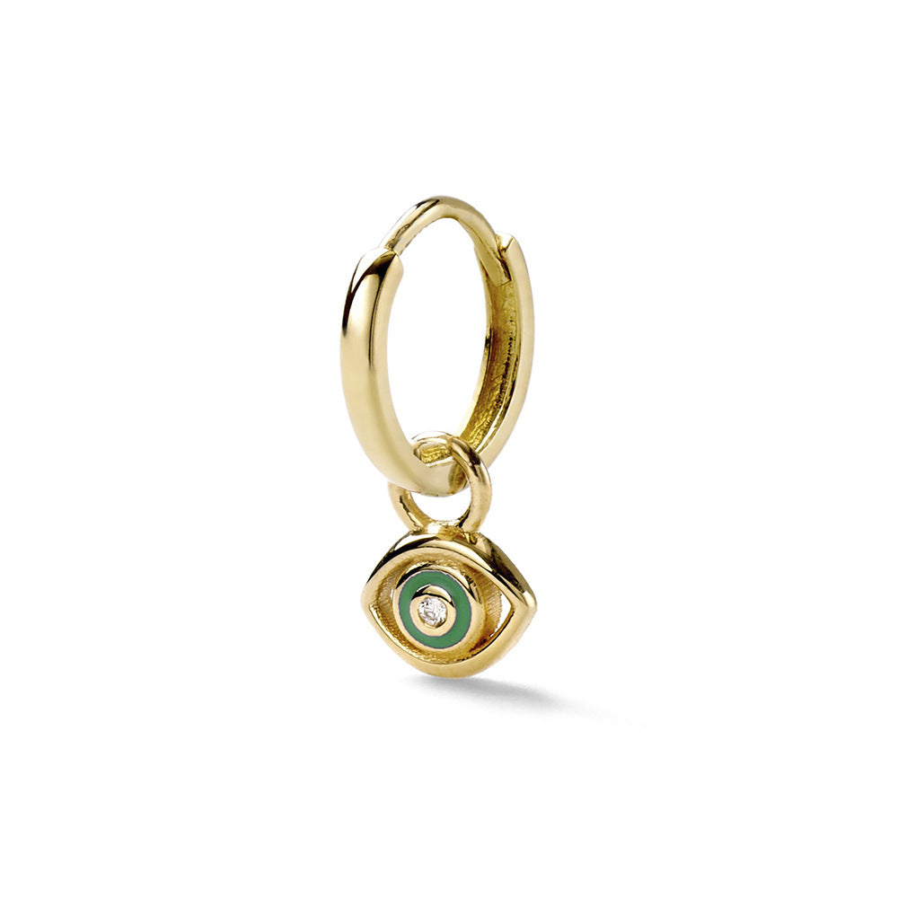 Channel mystery, style, and protection with our Diamond Devil's Eye Stud Earrings – a bold European