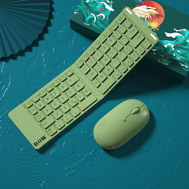 Folding Bluetooth Keyboard & Mouse Set – Compact. Quiet. Ready for Business.
