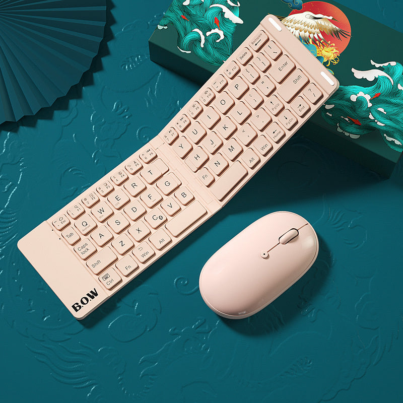 Folding Bluetooth Keyboard & Mouse Set – Compact. Quiet. Ready for Business.