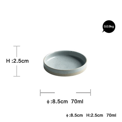Nordic Style Porcelain Dinnerware Set – Flat Plates, Bowls & Sauce Plates with Sesame Glaze - Odyssey