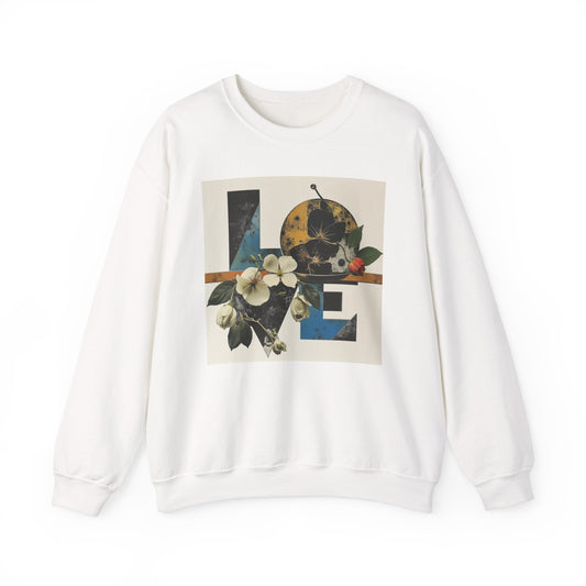 Love Flower Graphic Crewneck Sweatshirt - Unisex Heavy Blend™