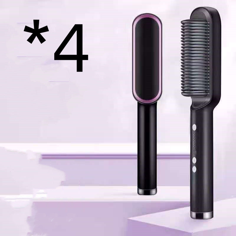 2-in-1 Hair Straightener & Curling Hot Comb – Negative Ion Ceramic Brush | Dual-Purpose Styling Tool