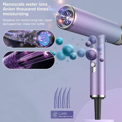 Foldable Mini Hair Dryer – Lightweight Negative Ion Quiet Blower for Home & Travel