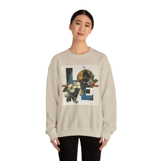 Love Flower Graphic Crewneck Sweatshirt - Unisex Heavy Blend™