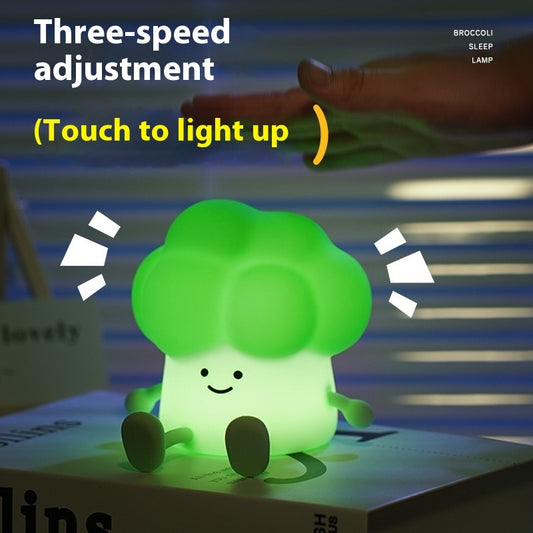 Creative Cartoon Broccoli Silicone Night Lamp Bedroom Sleeping Table Lamp
