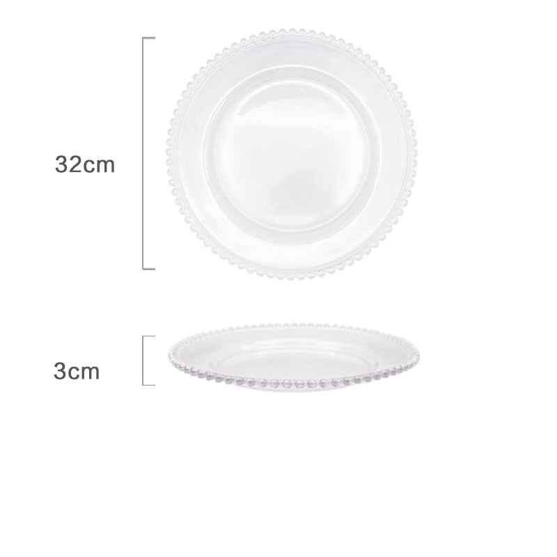 Glass Steak Western Food Plate Girl Heart Cute Fruit