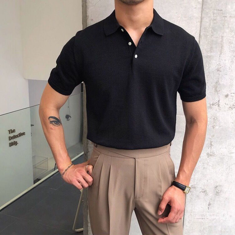 Men’s Slim Fit Casual Polo Shirt – Lightweight Short Sleeve Cotton Blend, Summer Style