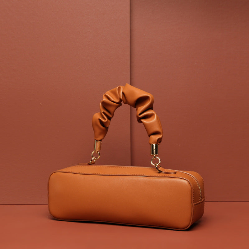 Lace Fold Hand Bag – Cylindrical Matte Finish with Hard Handle