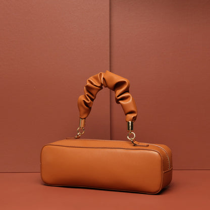 Lace Fold Hand Bag – Cylindrical Matte Finish with Hard Handle