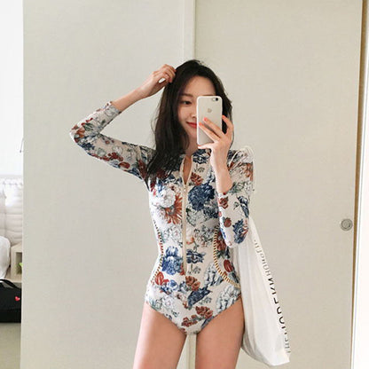 New Floral One-Piece Swimsuit – Conservative, Sexy & Slimming