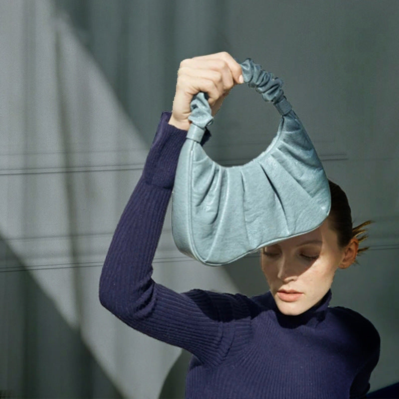 Horn Fold Bag – Sleek PU Leather Design with Unique Shape
