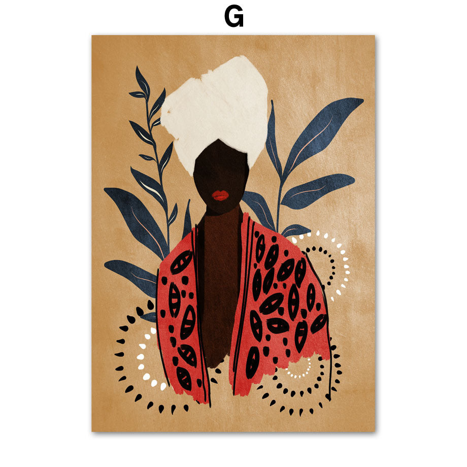 Abstract Girl Canvas Wall Art – Modern Frameless Home Decor for Living Room