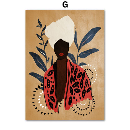 Abstract Girl Canvas Wall Art – Modern Frameless Home Decor for Living Room