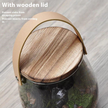 Home Leather Portable Glass Vase
