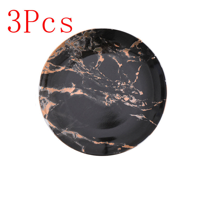 Western Ceramic Steak Plate – High-Temperature Fired Porcelain with Gold Trim