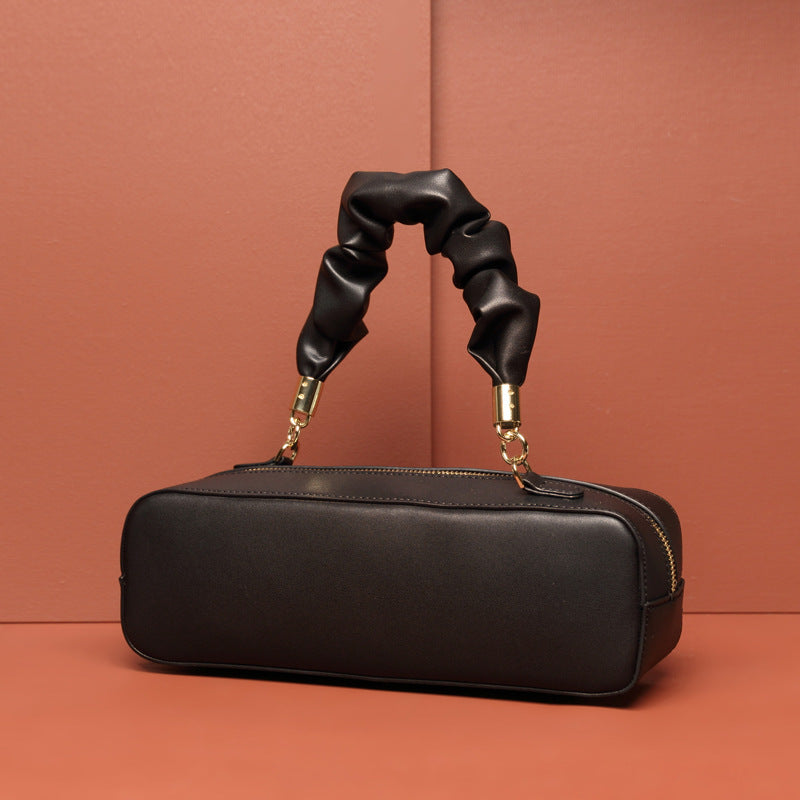 Lace Fold Hand Bag – Cylindrical Matte Finish with Hard Handle