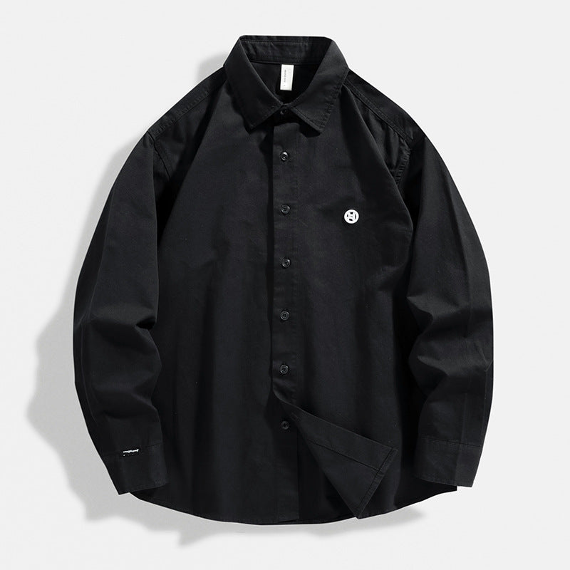 LKTM Men's 2024 Spring Japanese Style Retro Minimalist Long Sleeve Shirt