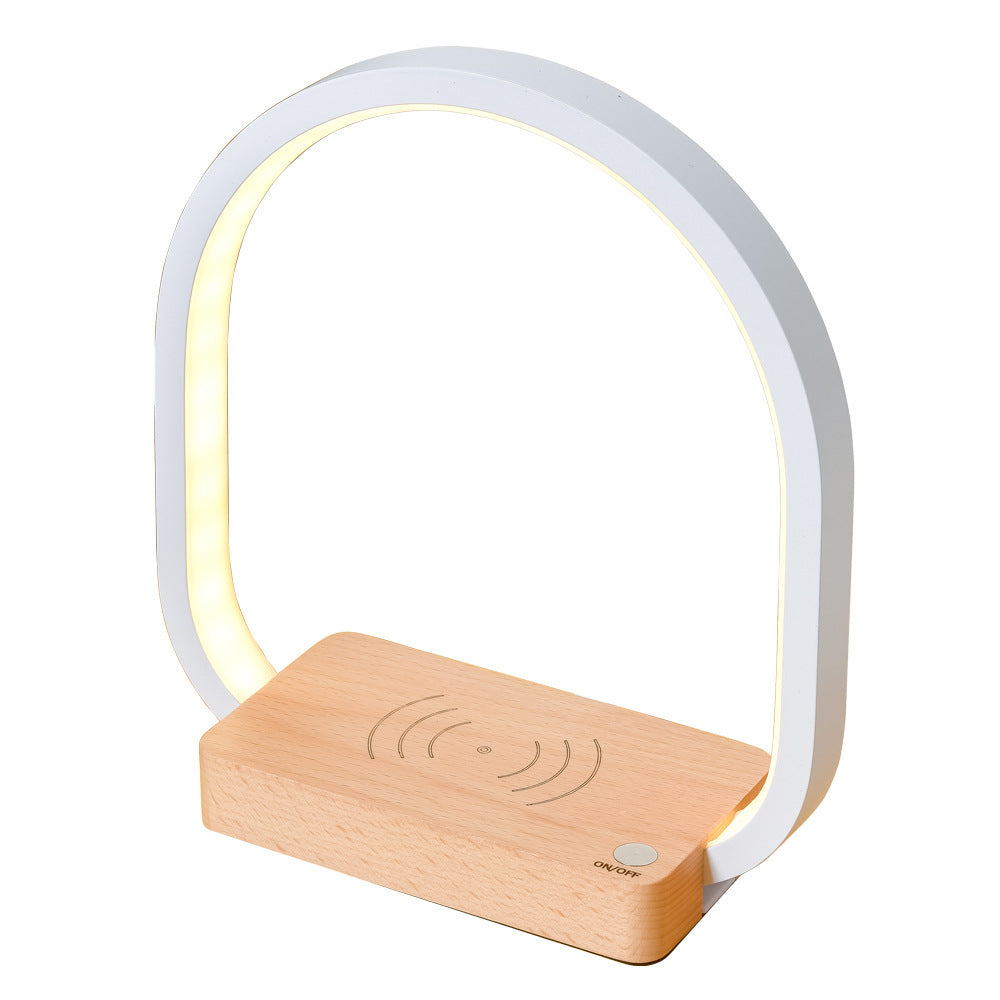 Multifunctional Wireless Charging Table Lamp – Metal Shade, USB Powered, Eye Protection, Creative Bedside Light