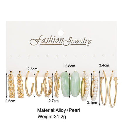 Acrylic C Type Earring Chain Earring Set - Odyssey