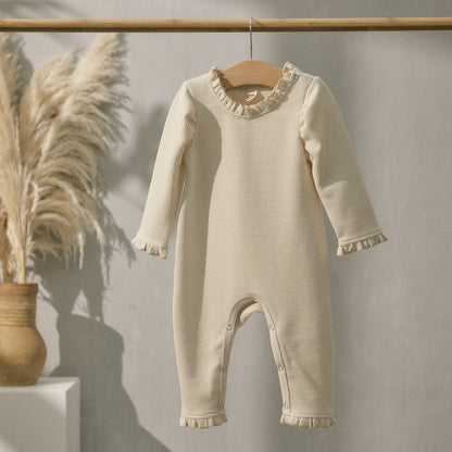 Kids' Lace Collar Long Sleeve Romper 👶🌸 – Soft Cotton, Multi-Color Options