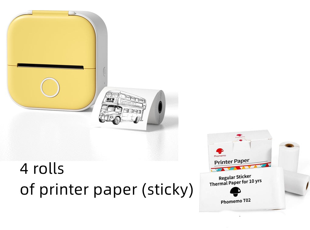 Phomemo T02 Mini Bluetooth Thermal Printer – Inkless Label & Photo Printer for iOS/Android