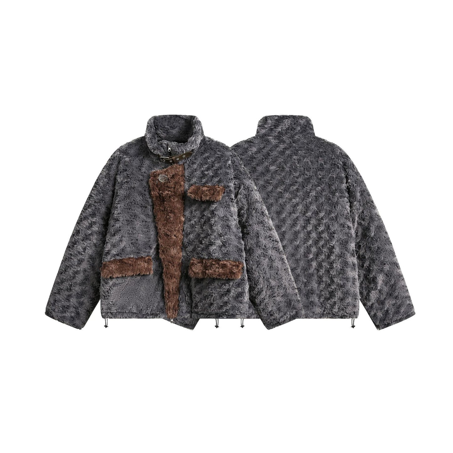 Fur Collar Fleece Cotton-padded Clothes American Retro