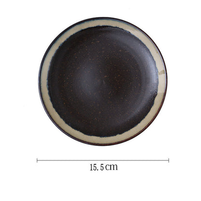 Japanese Style Porcelain Plate – Circular Traditional Tableware for Sushi, Snacks, and Meals - Odyssey