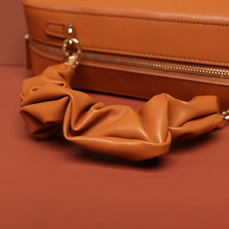 Lace Fold Hand Bag – Cylindrical Matte Finish with Hard Handle