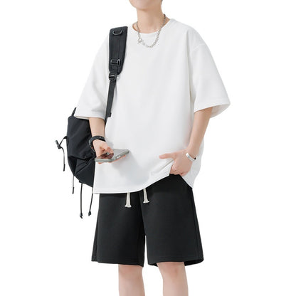 Men’s Quick-Dry Sports Set – Round Neck T-Shirt & Shorts Two-Piece Activewear