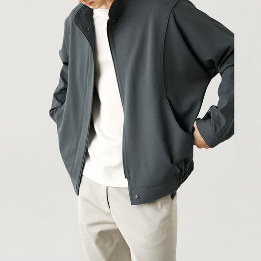 Men's Loose Fit Pilot Jacket – Lightweight Spring Casual Coat, Long Sleeve Polyester