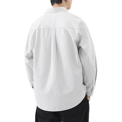 LKTM Men's 2024 Spring Japanese Style Retro Minimalist Long Sleeve Shirt