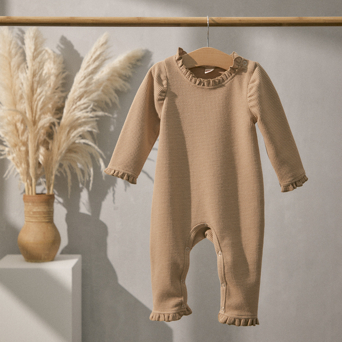 Kids' Lace Collar Long Sleeve Romper 👶🌸 – Soft Cotton, Multi-Color Options