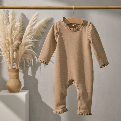 Kids' Lace Collar Long Sleeve Romper 👶🌸 – Soft Cotton, Multi-Color Options