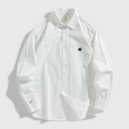 LKTM Men's 2024 Spring Japanese Style Retro Minimalist Long Sleeve Shirt