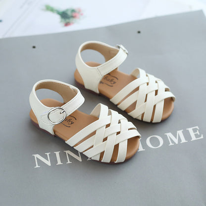 🩰 Kids Buckle Toe Soft Sole Woven Sandals