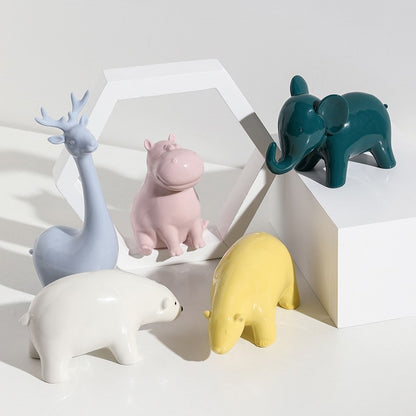 Modern minimalist ceramic animal ornaments