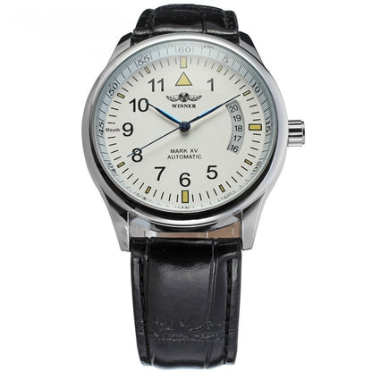 Unisex Calendar Digital Mechanical Watch – Automatic Movement with Leather Strap