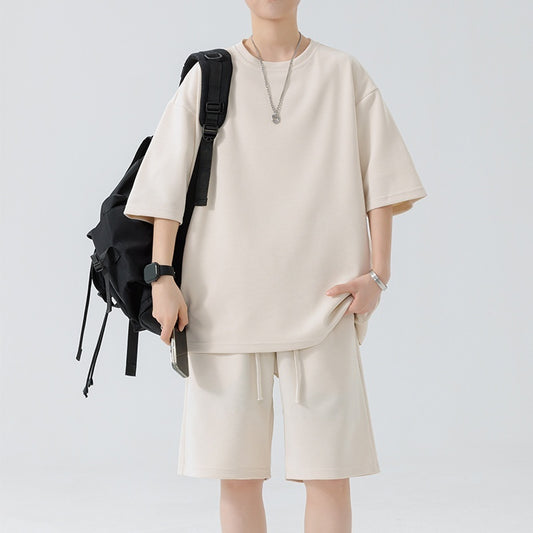 Men’s Quick-Dry Sports Set – Round Neck T-Shirt & Shorts Two-Piece Activewear