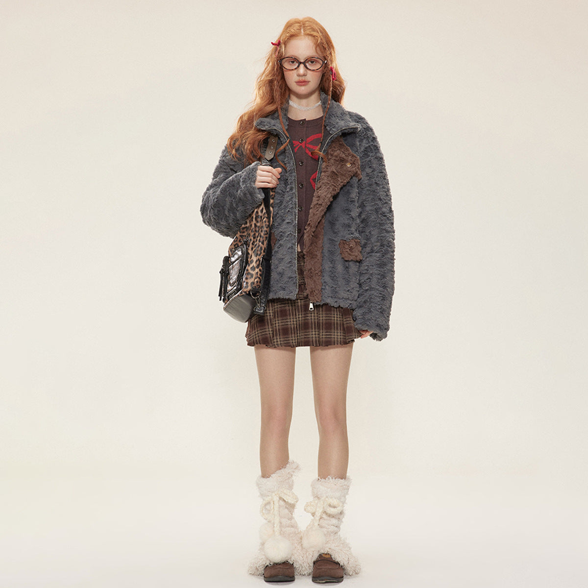 Fur Collar Fleece Cotton-padded Clothes American Retro