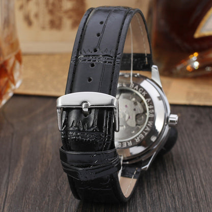 Unisex Calendar Digital Mechanical Watch – Automatic Movement with Leather Strap
