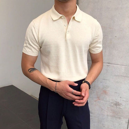 Men’s Slim Fit Casual Polo Shirt – Lightweight Short Sleeve Cotton Blend, Summer Style