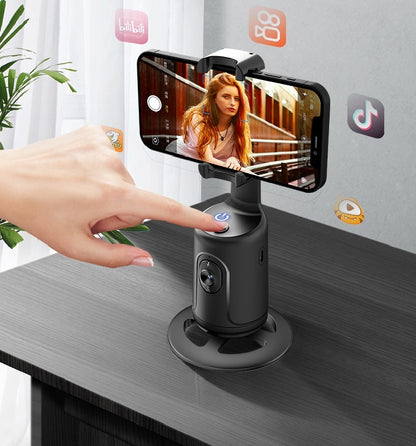 360° Auto Face Tracking AI Smart Gimbal – Phone Holder for Vlog, Live Streaming & More